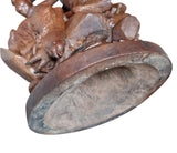 Large Hand-Carved Wooden Sculpture – Tyrolean Hunter with Game – circa 1900 (price in consultation)