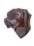 Antique Black Forest Hand-Carved Dog Head Plaque