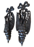 Antique Black Forest Wall Ornaments – Hand-Carved Walnut, 19th Century (set)