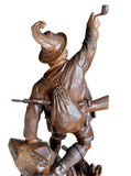 Large Hand-Carved Wooden Sculpture – Tyrolean Hunter with Game – circa 1900 (price in consultation)