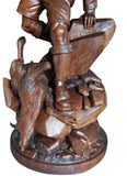 Large Hand-Carved Wooden Sculpture – Tyrolean Hunter with Game – circa 1900 (price in consultation)