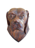 Antique Black Forest Hand-Carved Dog Head Plaque