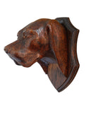 Antique Black Forest Hand-Carved Dog Head Plaque