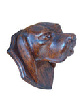 Antique Black Forest Hand-Carved Dog Head Plaque