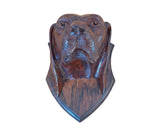 Antique Black Forest Hand-Carved Dog Head Plaque