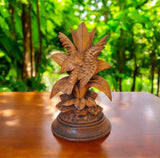 Antique Black Forest Hand-Carved Wooden Bird Figurine – Linden Wood