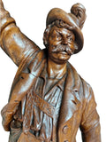 Large Hand-Carved Wooden Sculpture – Tyrolean Hunter with Game – circa 1900 (price in consultation)