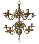 17th century The Rembrandt 369, 12 armed Dutch chandelier.