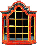 Antique Dutch Hindeloopen Wall Vitrine